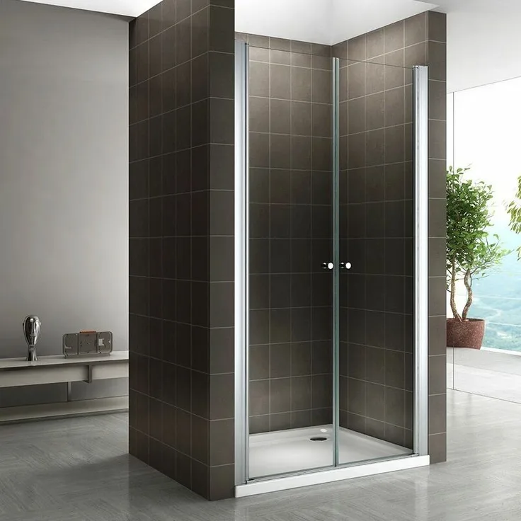 Duschtür Pendeltür Nischentür Duschabtrennung Schwingtür Dusche Klarglas 92-96 cm 195cm Höhe