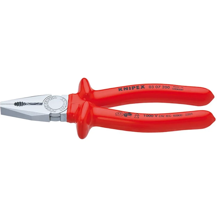KNIPEX 03 07 200 Kombizange tauchisoliert, verchromt 200 mm – Bild 1