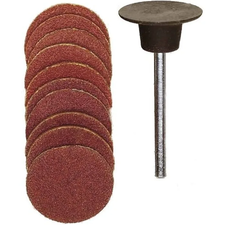 Proxxon 28982 Gummiteller Ø 18mm mit 5 Schleifscheiben, rostrot-schwarz