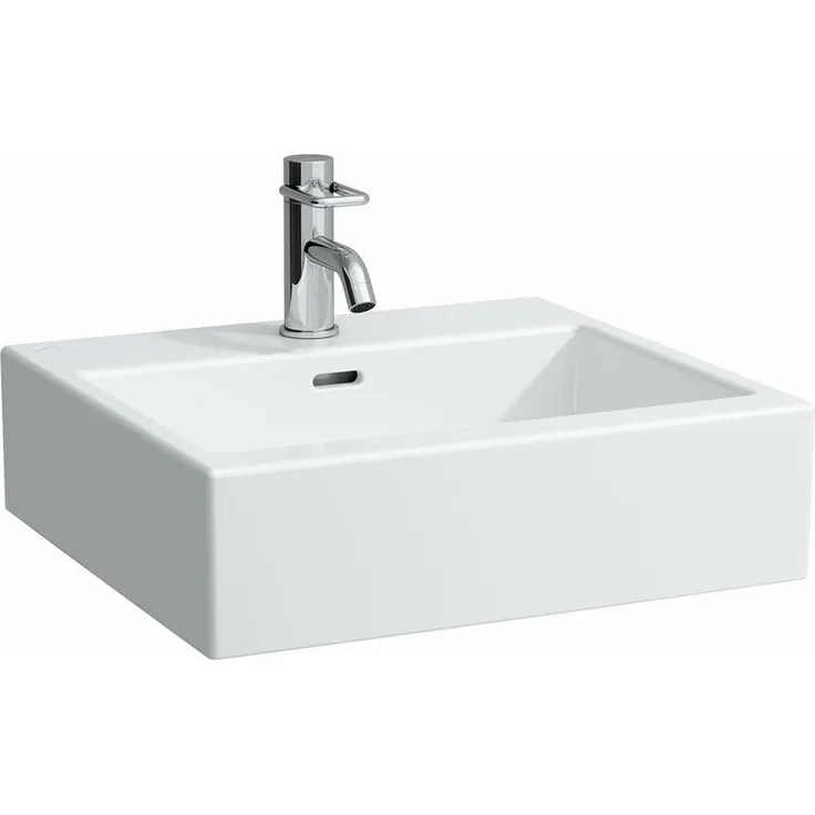 Laufen Living City Unterbauwaschtisch B:50xT:46cm 1 Hahnloch mittig mit Überlauf unterbaufähig weiß H8174310001041