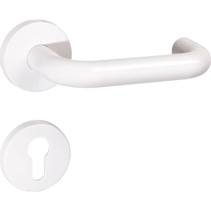 HEWI Rosetten-Drückergarnitur 111R01.130 Vierkant 8mm Lochung PZ aus Kunststoff lichtgrau DIN links/rechts Türgriff