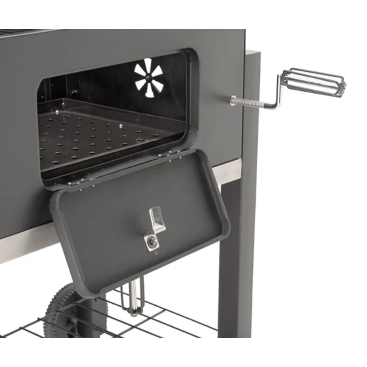 GrillChef Deckel-Holzkohlegrillwagen, schwarz, Grillfläche 44 x 56 cm – Bild 3