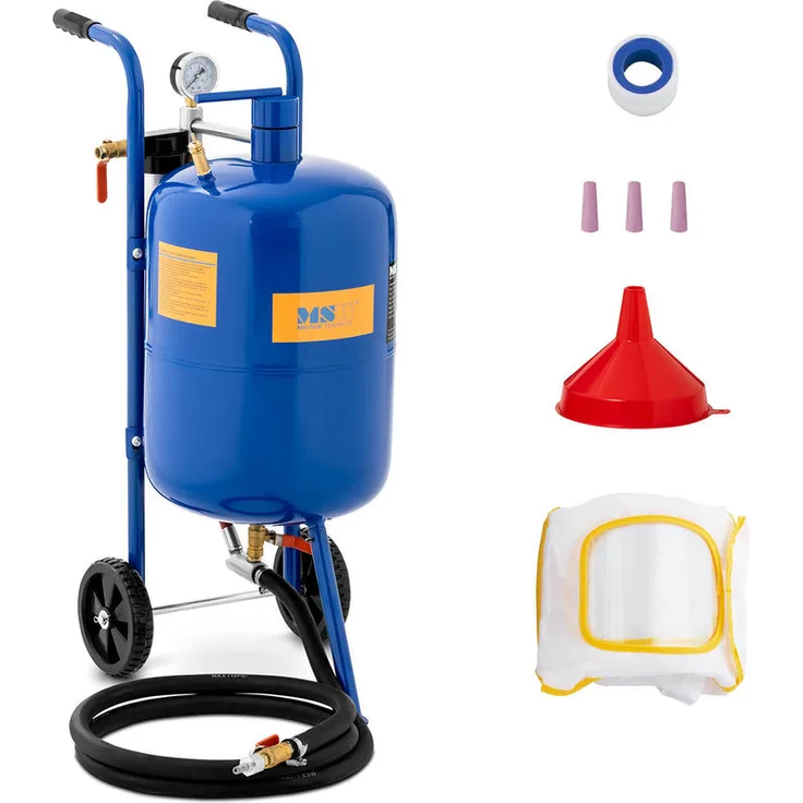 MSW Druckluft Sandstrahlgerät mobil Sandstrahler Sandstrahlanlage 40 L 8,6 bar