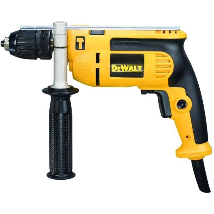 DeWalt Schlagbohrmaschine (650 Watt, ein-Gang, 13 mm Schnellspannbohrfutter, robust, sehr kompakt, inkl. Zusatzhandgriff, Bohrtiefenanschlag und Transportkoffer) DWD024KS – Bild 1