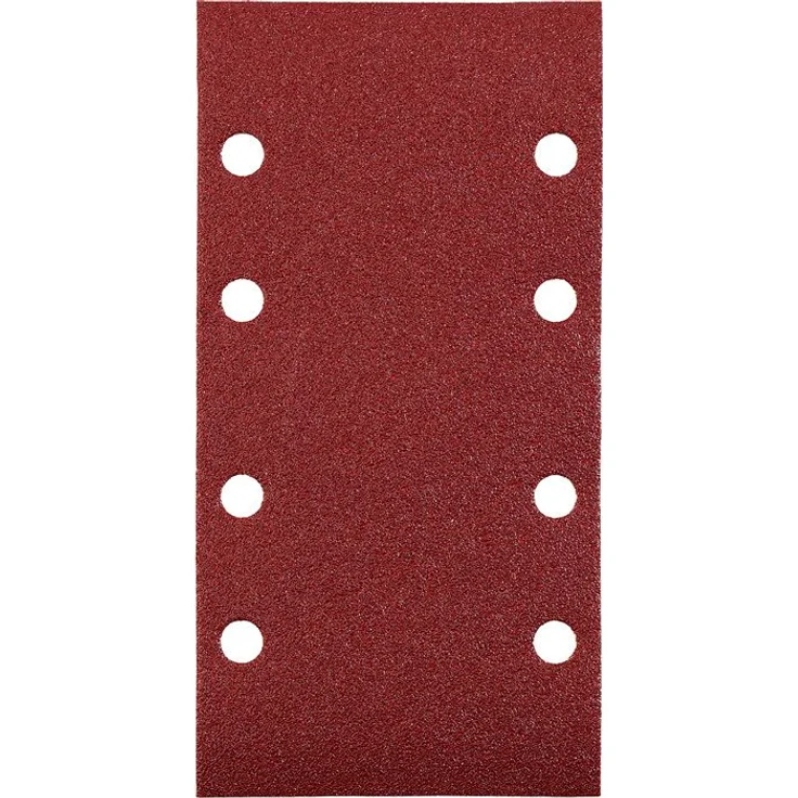 kwb Quick-Stick Schleifpapier – für Schwing-Schleifer K 40, K 60, K 80, K 120 für Holz und Metall, 93 mm x 185 mm, Edelkorund, gelocht mit Klett (15 Stk.) – Bild 1