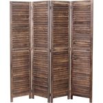Mendler Paravent HWC-C30, Raumteiler Trennwand Sichtschutz, Shabby-Look Vintage, 170x160cm braun