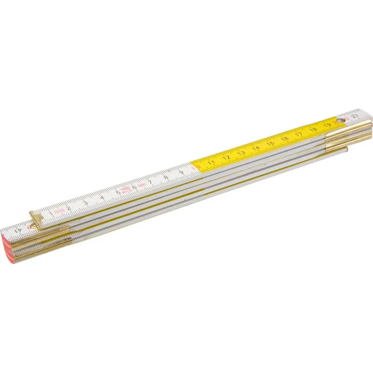 Topex 26C006 Holzgliedermaßstab 2 m, weiß-gelb