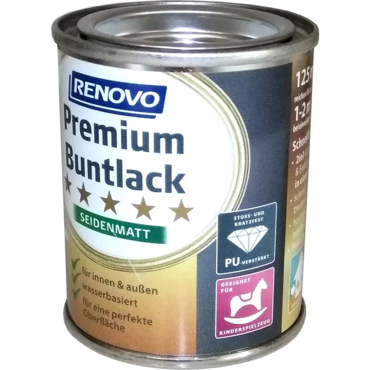 125ml Premium Buntlack seidenmatt RAL1021 Rapsgelb - Renovo