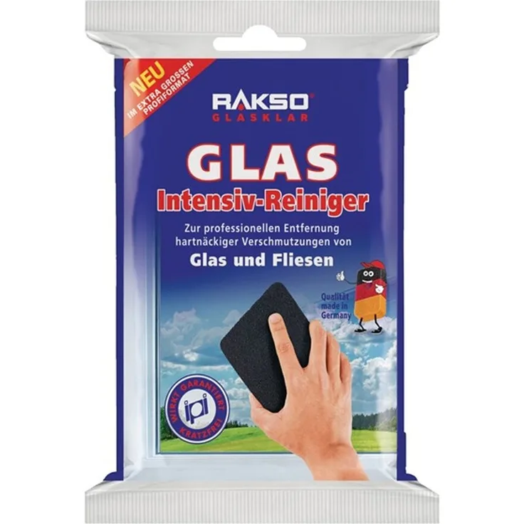 Rakso Edelstahlschwamm GLAS Intensiv-Reiniger B.10xL.12cm...
