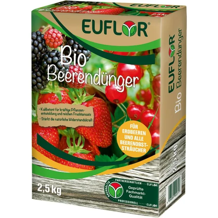 EUFLOR BIO Beerendünger Kernobst Steinobst NPK-Dünger 6+3+8, 2,5 kg