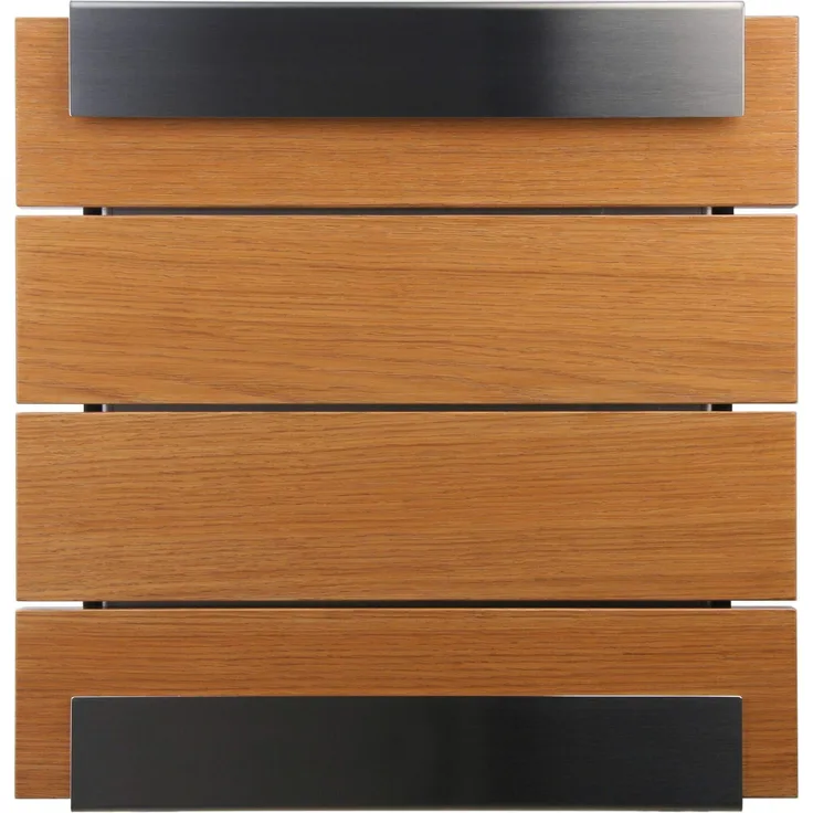 Keilbach, Briefkasten glasnost.wood.oak, Edelstahl-lackiertes Eichenholz, hochwertige Verarbeitung, Klassiker seit 2000, Design Award: FORM 2001