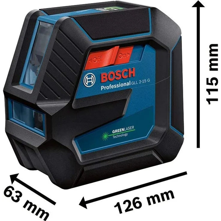 Bosch GLL 2-15 G Linienlaser Laserfarbe Grün Max. Reichweite 15 m IP 64 mit Batterien – Bild 2