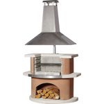 Buschbeck Holzkohlegrillkamin Kampen, weiß/terra, 65 x 110 x 210 cm