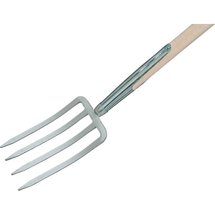 Freund 1260548 Spatengabel 4 Zinken, T-Stiel 85 cm, silber lackiert