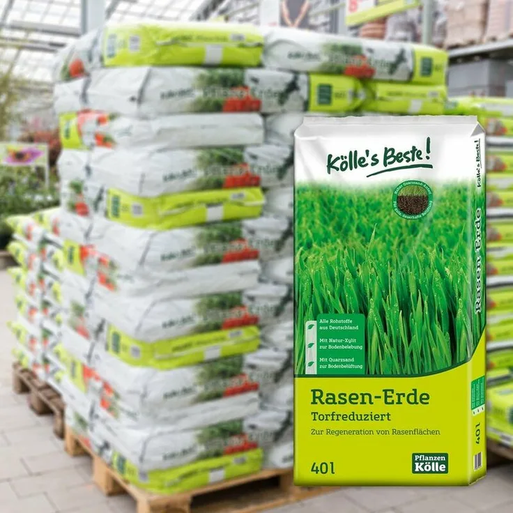 Kölles Beste! - Kölles Beste Rasenerde torfreduziert, 1200 Liter gesamt, 30 Sack à 40 Liter