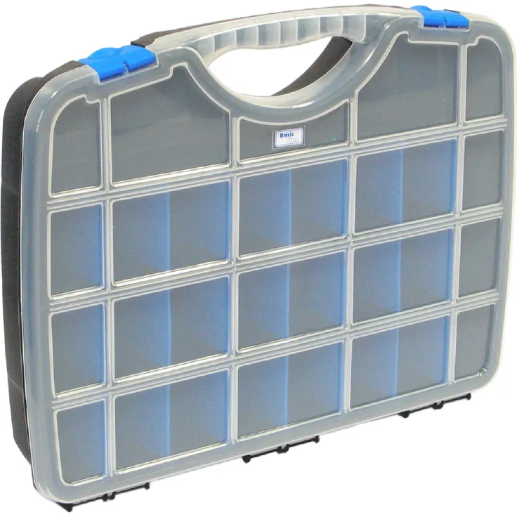 Tayg 023552 Sortimentskasten Basic Box 02-388 x 290 x 61 mm-bis zu 26 Fächer-schwarz-blau