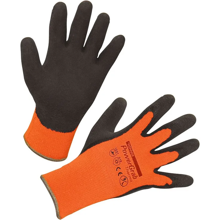 Kerbl 297384 PowerGrab Thermo Strickhandschuh Latex mit Acrylfutter Größe: 10, orange