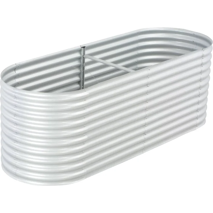 vidaXL Garten-Hochbeet 240 x 80 x 81 cm Verzinkter Stahl Silbern – Bild 1