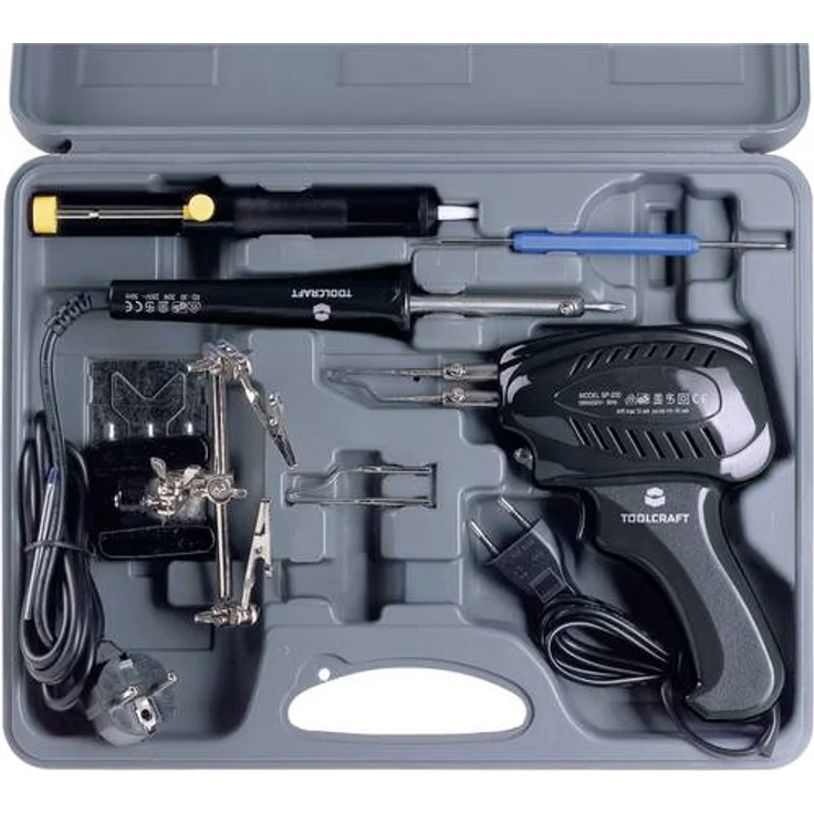TOOLCRAFT SK 3000 Lötkolben-Set 230V 100W Vernickelte Lötspitze inkl. Lötpistole, inkl. Ablage, inkl. Dritte Hand, inkl – Bild 1