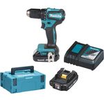 Makita DDF483RAJ Akku-Bohrschrauber 18 V, mit 2 Akkus 2,0 Ah, Schnellladegerät und Makpac Gr. 2 Transportkoffer