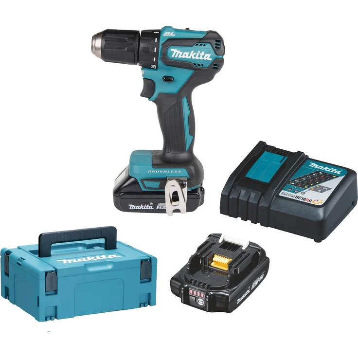 Makita DDF483RAJ Akku-Bohrschrauber 18 V, mit 2 Akkus 2,0 Ah, Schnellladegerät und Makpac Gr. 2 Transportkoffer – Bild 1