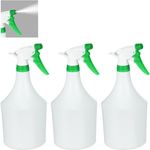Sprühflasche Pflanzen, 3er Set, einstellbare Düse, 1 Liter, mit Skala, Kunststoff, Blumensprüher, weiß-grün