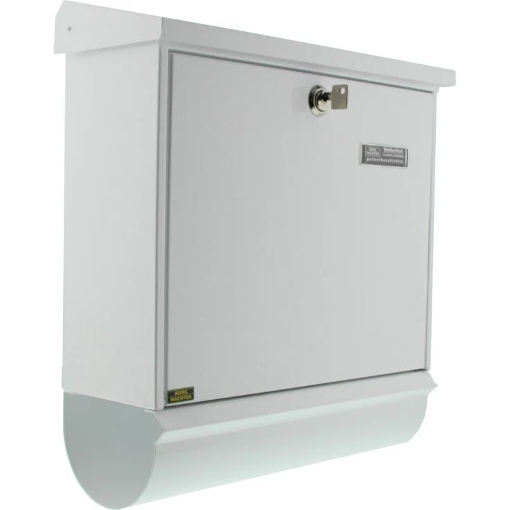 BURG-WÄCHTER Briefkasten-Set mit integriertem Zeitungsfach, A4 Einwurf-Format, EU Norm EN 13724, Verzinkter Stahl, Comfort-Set 91300 W, Weiß – Bild 1