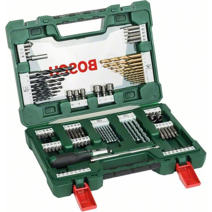 Bosch 91tlg. Titanium-Bohrer- und Bit Set V-Line (für Holz, Stein und Metall, inkl. Ratschen-Schraubendreher und Magnetstab, Zubehör Bohr- und Schraubwerkzeuge) – Bild 2