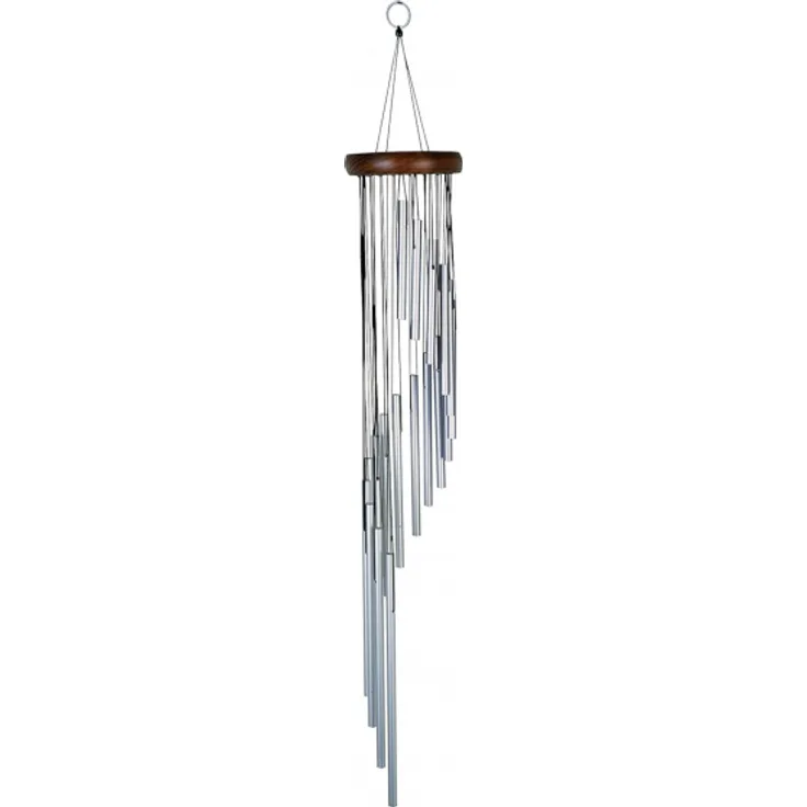 windspiel Spirale 89 cm Stahl-Holz silber
