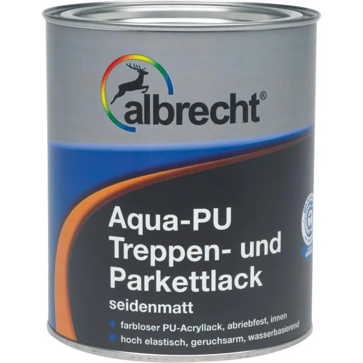 Albrecht Aqua PU-Treppen- und Parkettlack 750 ml, farblos, seidenmatt