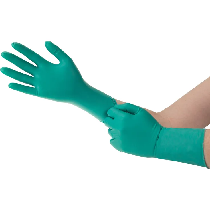 Ansell Microflex 93-260 Einmal-handschuhe aus Nitril, Chemikalien-beständig, Industrie-, Mechanik- und Heimwerkerbereich, Grün, M (7.5-8), 6 Stück