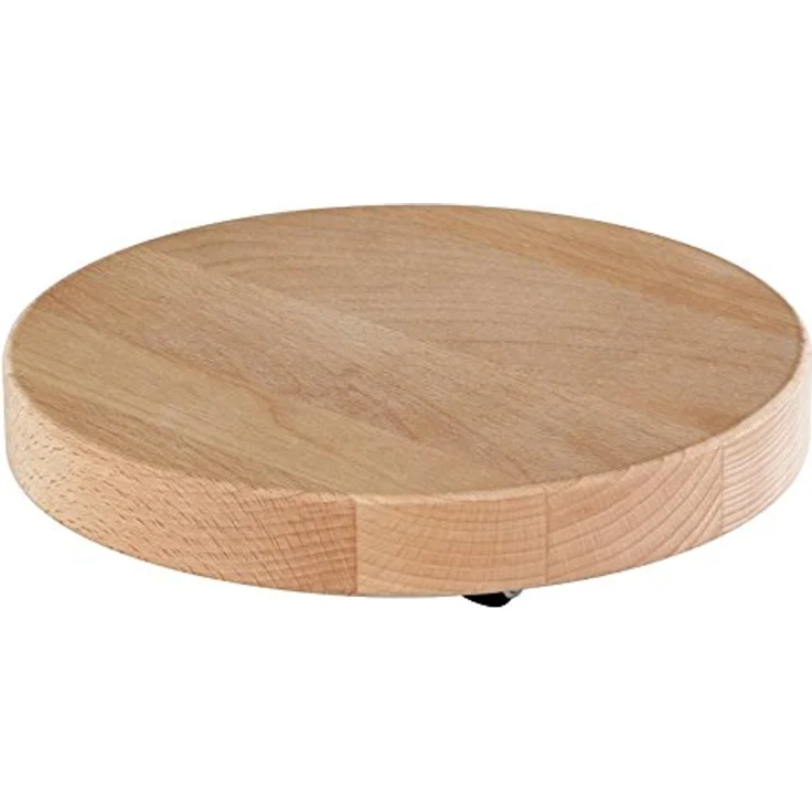 WAGNER Pflanzenroller MASSIV Ø 25 cm I Pflanzenroller für Innenbereich, Buche Natur I Blumenroller aus FSC-Massivholz I Kübelroller aus Holz I Tragkraft 100 kg I Made in EU ? 20027101