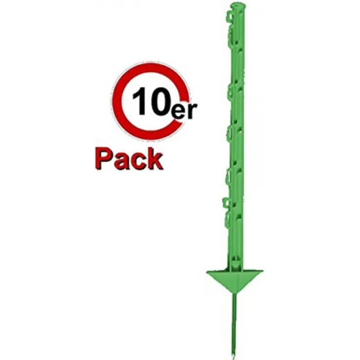 Göbel Weidezaunpfahl Wildabwehrpfahl 75cm grün Kunststoffpfahl 10 Stück 10704