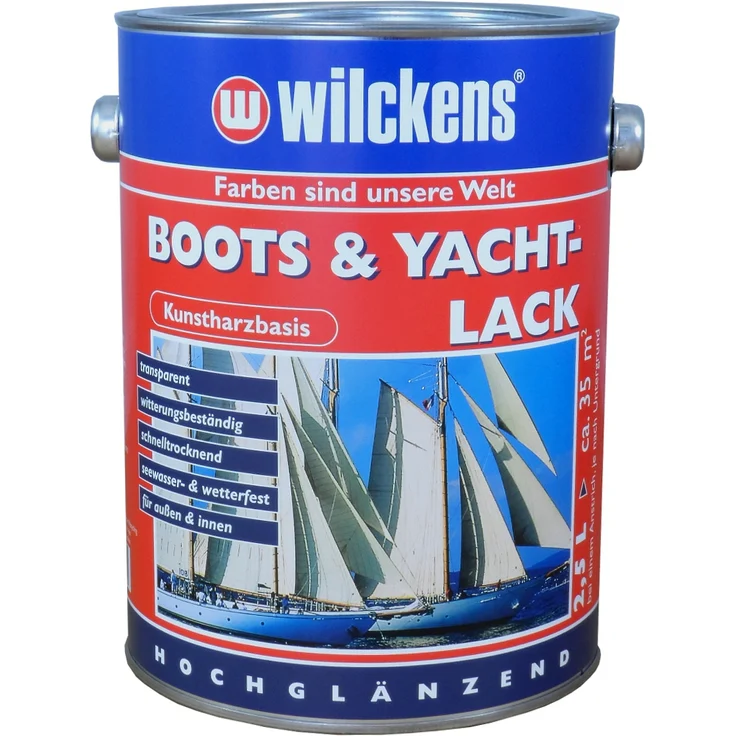 dynamic24 - Boots u. Yachtlack 2,5 L klar Bootslack Boot Holz Yacht Lack hochglanz Klarlack - transparent – Bild 1