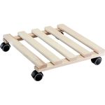 WAGNER Pflanzenroller PALETTI 34 x 34 cm I Pflanzenroller für Innenbereich, BUCHE Natur I Blumenroller aus FSC-Massivholz I Kübelroller aus Holz I Tragkraft 100 kg I Made in EU ? 20043801