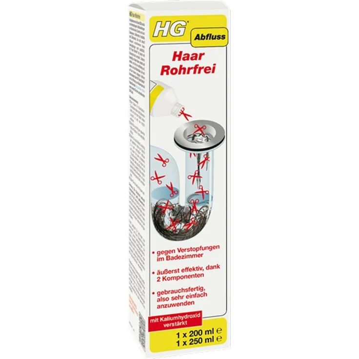 HG Haar Rohrfrei 2 Komponenten 200mlund250ml Abflussreiniger – Bild 1