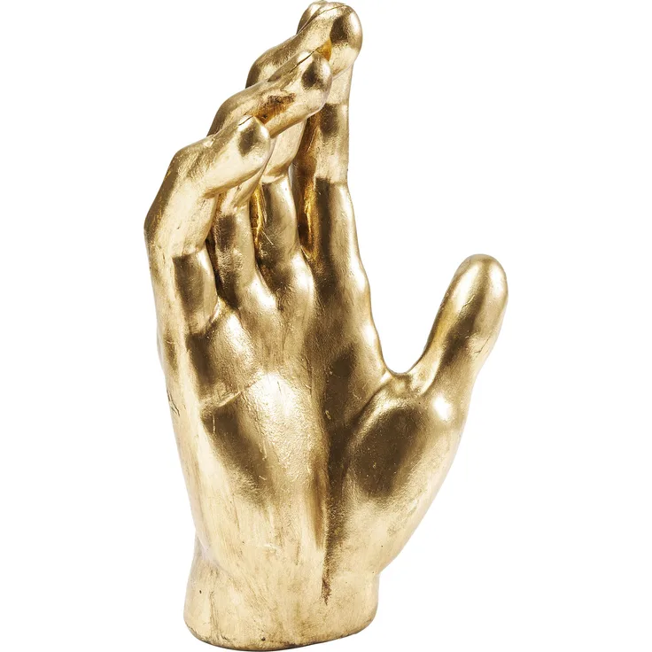 Kare Design Deko Objekt Mano, Dekoobjekt, Dekofigur Gold, Dekoration in Form Einer Hand, Schmuckständer (H-B-T) 35x23x12cm