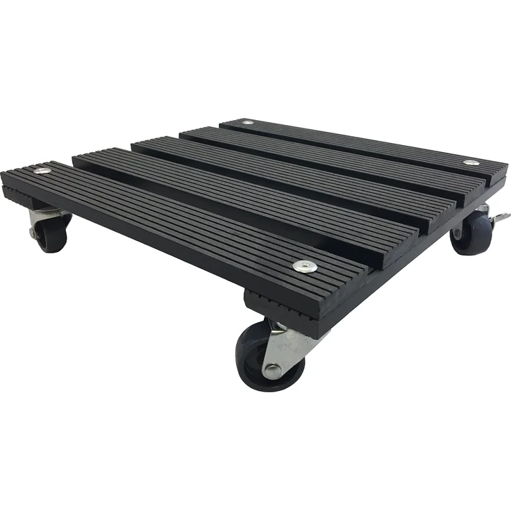 WAGNER Pflanzenroller WPC 29x29 cm I Pflanzenroller & Blumenroller für Außenbereich + Innenbereich, anthrazit I Kübelroller Wood Plastic Composite mit 2 Feststellern I Tragkraft 80kg ? 20052001 – Bild 1