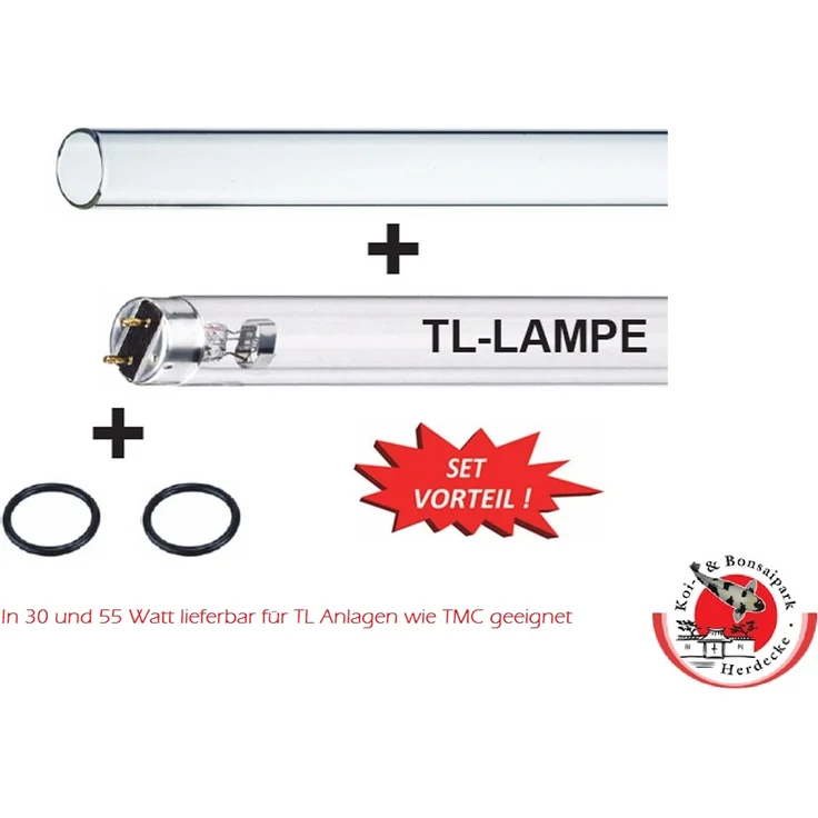 TMC Set für 55 Watt UVC Lampe + Glas TMC Pro Clear