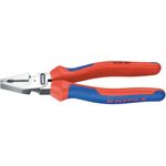 KNIPEX 02 02 180 Kraft-Kombizange schwarz atramentiert mit Mehrkomponenten-Hüllen 180 mm