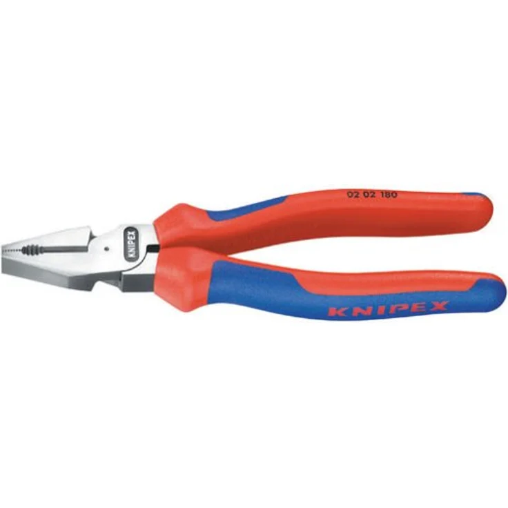 KNIPEX 02 02 180 Kraft-Kombizange schwarz atramentiert mit Mehrkomponenten-Hüllen 180 mm – Bild 1