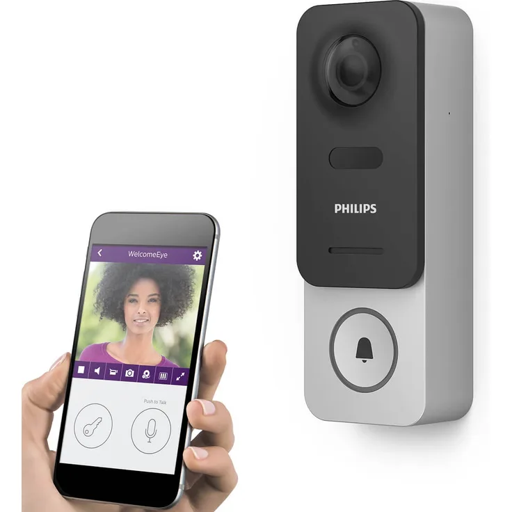 PHILIPS WelcomeEye LINK Gegensprechanlage mit Video-Funktion IP44 batteriebet - Avidsen