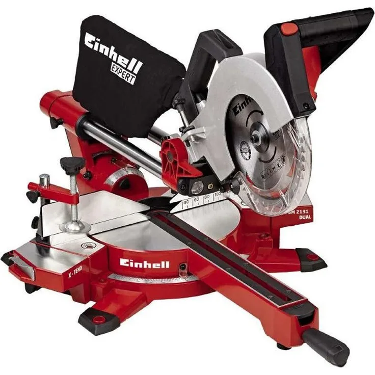 Einhell Zug-Kapp-Gehrungssäge TE-SM 2131 Dual (1600 W, 5000 min.-1, max. Schnittbreite 310 mm, Sägeblatt D 210 mm, Softstart, Spannvorrichtung, inkl. HM-Sägeblatt)