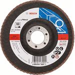 Bosch Professional Fächerschleifscheibe (für Winkelschleifer verschiedene Materialien, gerade Ausführung, Ø 125 mm, Körnung 60)