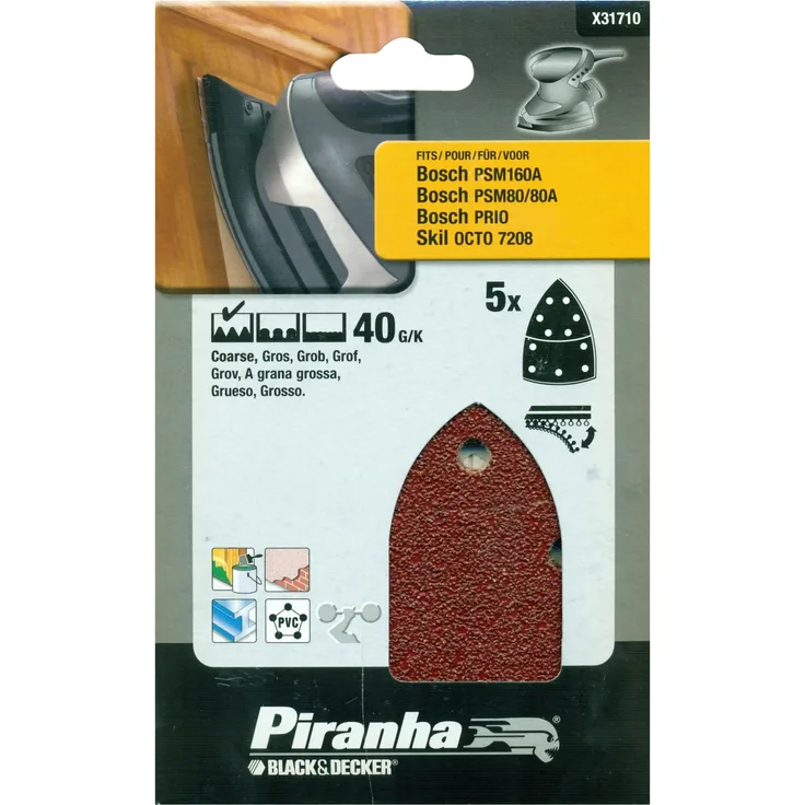 Black&Decker Multi Schleifpapier Set 40/60/80/120 Schleif Blätter Scheiben Grob 40 G/K