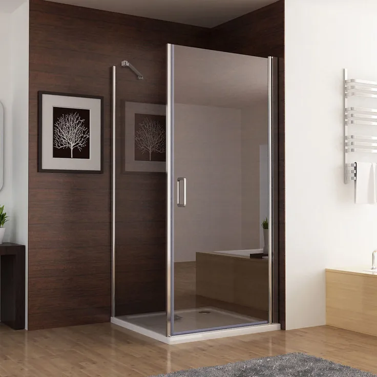 Duschkabine 80 x 90 (Seitenwand) x 185cm Eckeinstieg Schwingtür Dusche Duschwand NANO Glas - Miqu