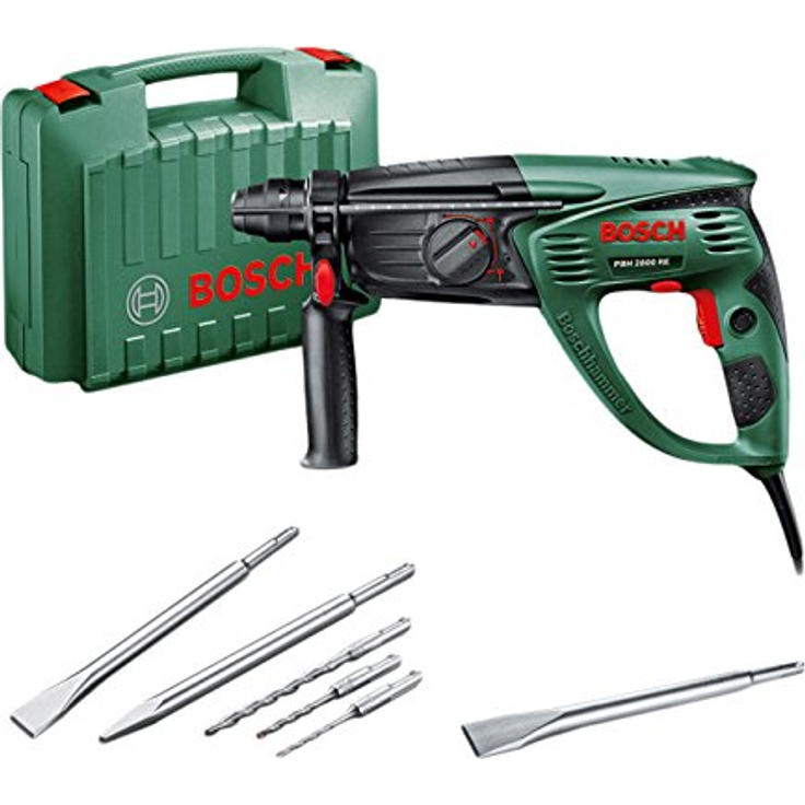 Bosch Bohrhammer PBH 2800 RE (Flachmeißel, Tiefenanschlag, Zusatzhandgriff, Koffer (720 W, Bohr-Ø Beton 26 mm)) – Bild 2