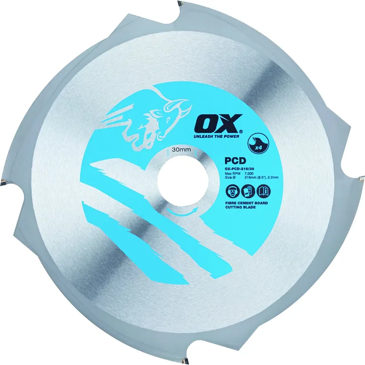 OX Fibre Cement Cutting Blade - 4 Teeth - 216-30mm