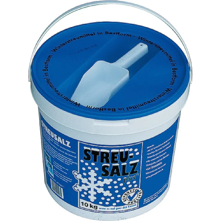 gpi Streusalz 10 kg im praktischen Eimer, mit Streuschaufel, sicheres und schonendes Entfernen von Schnee und Eis