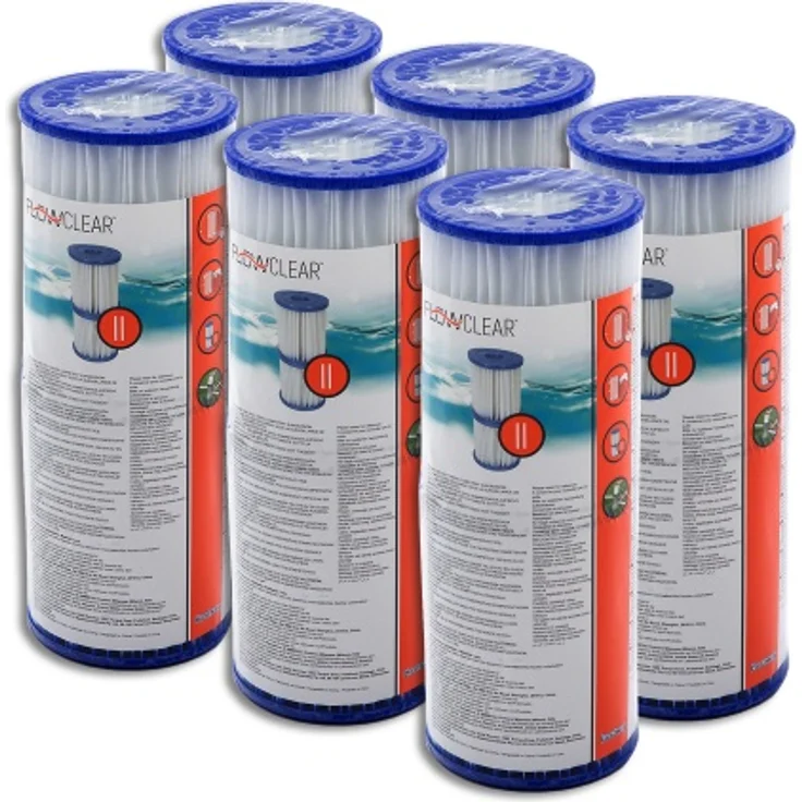 Bestway 58094 12 Filterkartuschen Gr.II 10,6cm x 13,6cm, 6 x 2er Sets